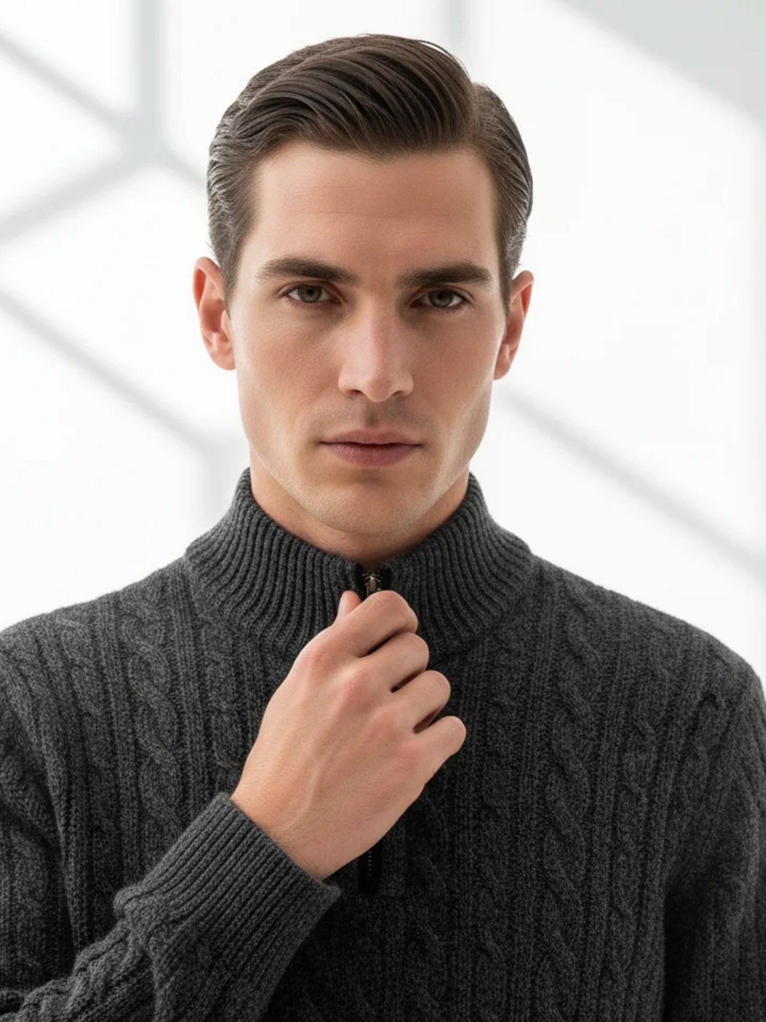 refined luxury cashmere knit sweater close texture view