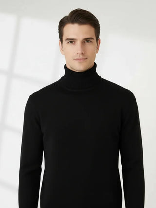 Close-up detail of black cashmere knit structure and smooth yarn surface