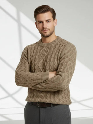 turtledove tone aran knit cashmere sweater understated luxury