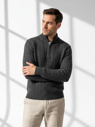 minimalist one-four zip sweater luxury winter knitwear