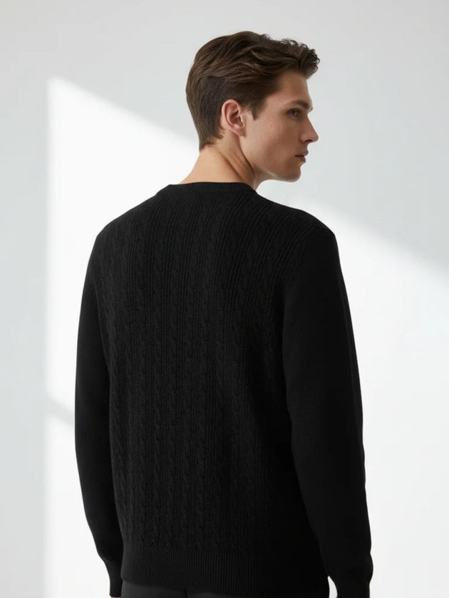 premium wool cashmere crewneck sweater soft knit texture