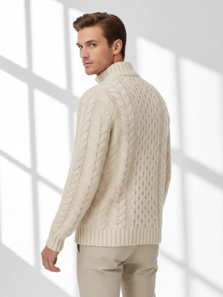 elegant cashmere quarter zip sweater minimalist winter style