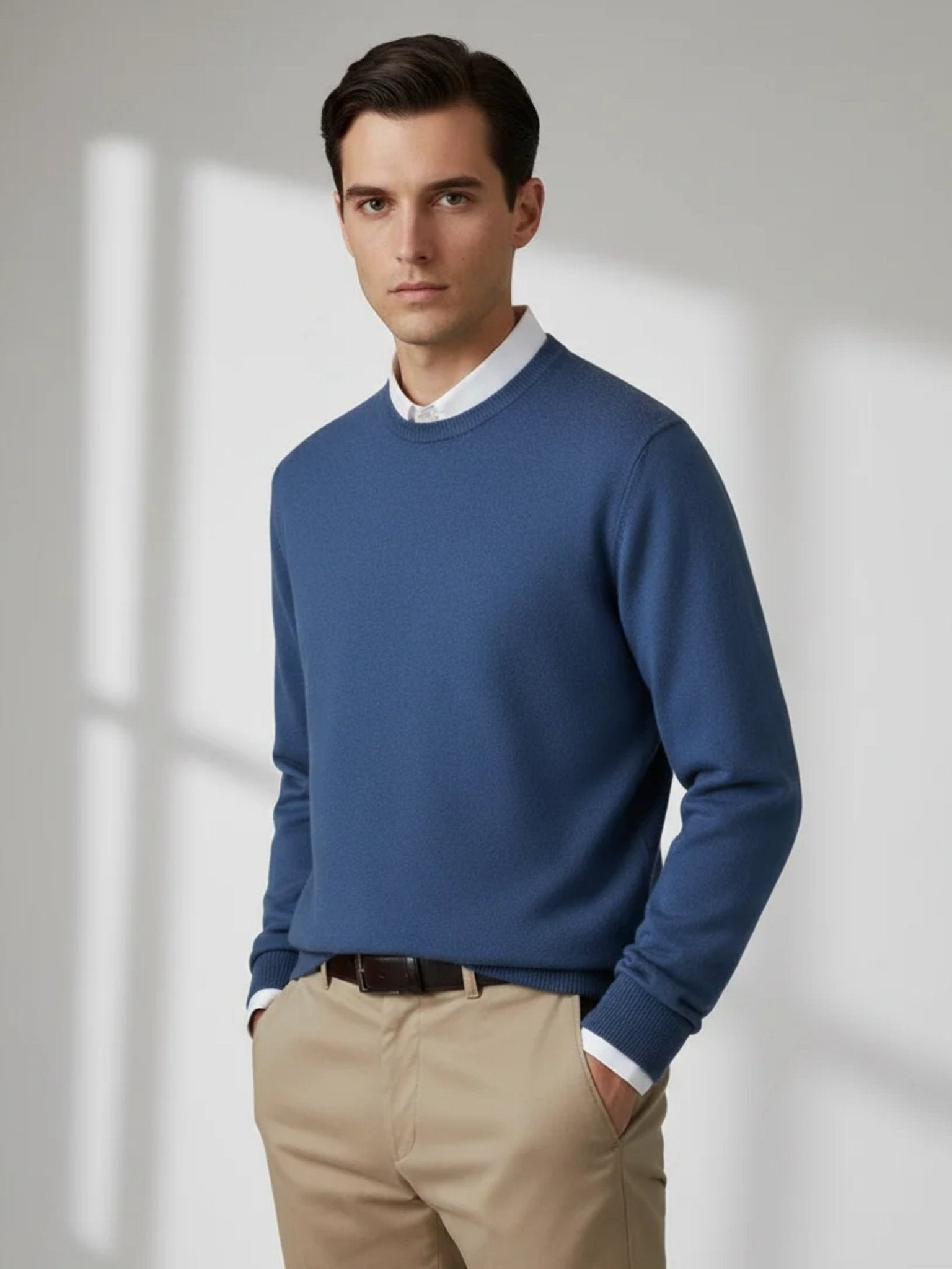 Valoriani navy-blue cashmere crewneck sweater