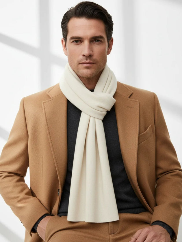 plain knit cashmere scarf folded luxury winter accessory