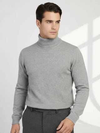 Close texture of pearl cashmere turtleneck knit highlighting fine yarn and smooth surface
