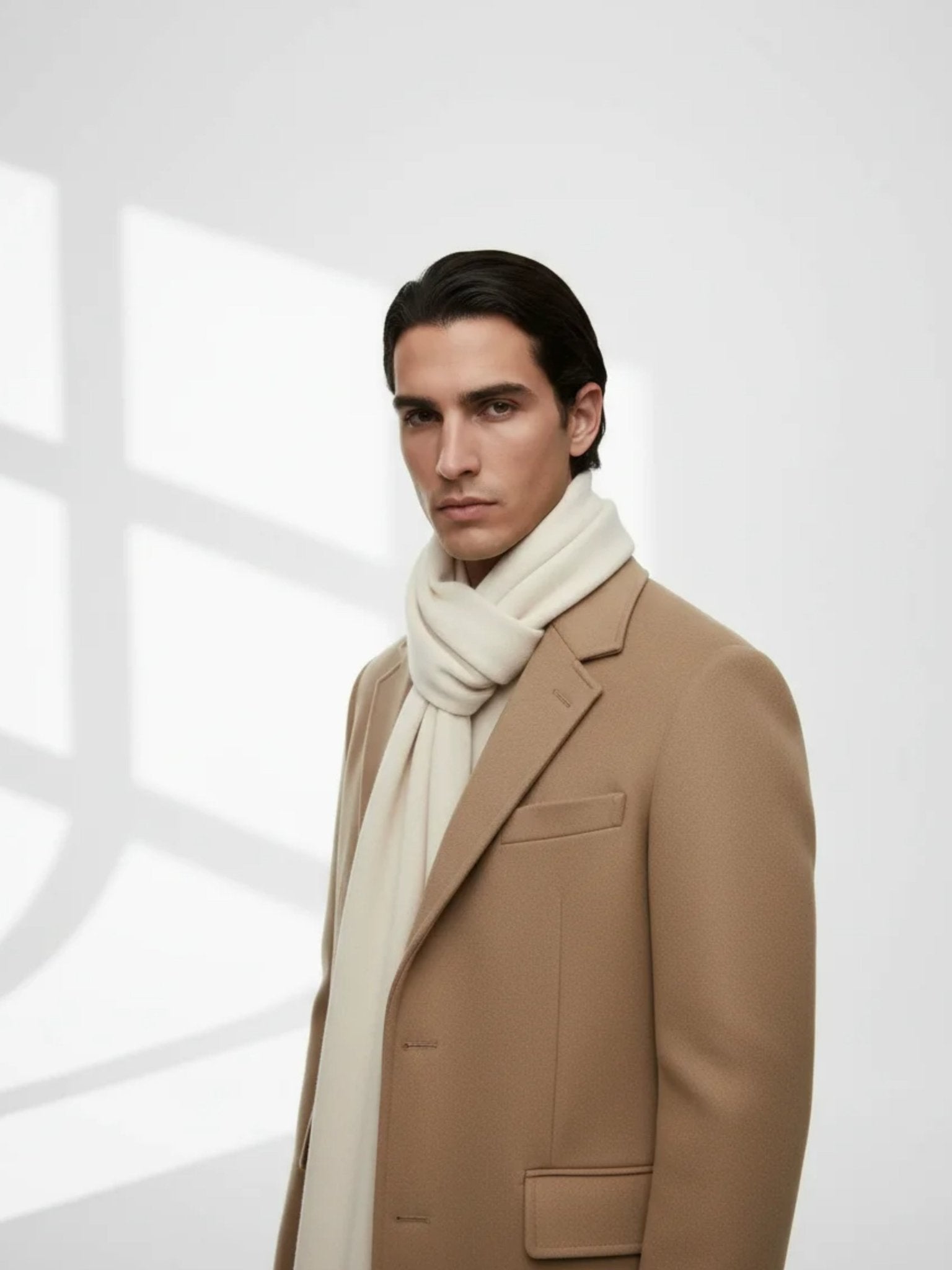 soft white cashmere scarf minimalist knit texture