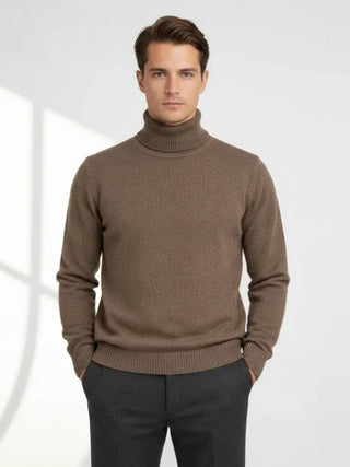 Detail of brown cashmere knit showing depth of the yarn texture