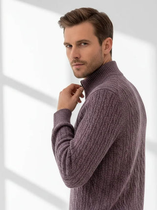 soft cashmere one-four zip sweater minimalist design