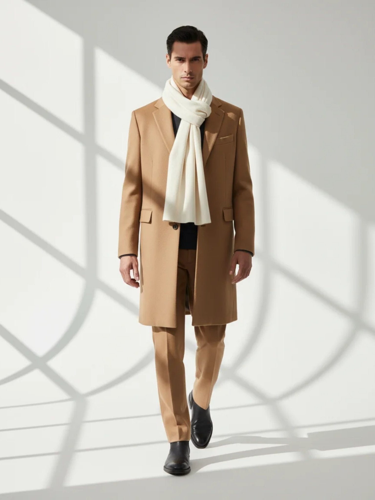 elegant white cashmere scarf refined winter accessory
